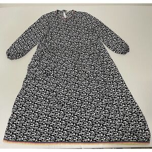 chinese dress ladies High Neck Blouson Sleeve Dress-Multi Opulent Blossom